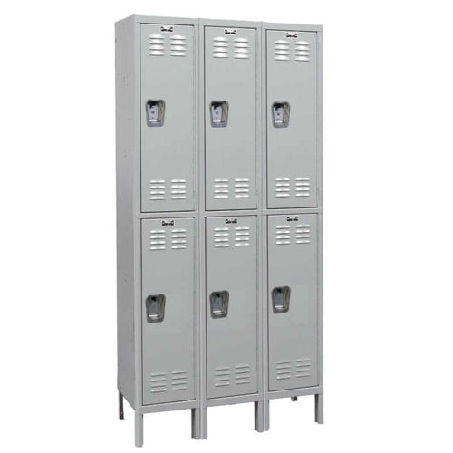 Hallowell MedSafe Antimicrobial Louvered Steel Locker — 2 Tier, 3 Wide UMS3288-2PL-AM YourLockerStore