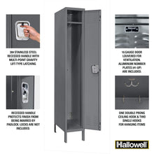 Load image into Gallery viewer, Hallowell Premium Louvered Steel Locker — 1 Tier, 1 Wide YourLockerStore