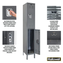 Load image into Gallery viewer, Hallowell Premium Louvered Steel Locker — 2 Tier, 1 Wide YourLockerStore