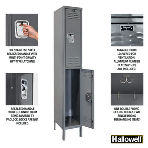 Hallowell Premium Louvered Steel Locker — 2 Tier, 1 Wide YourLockerStore