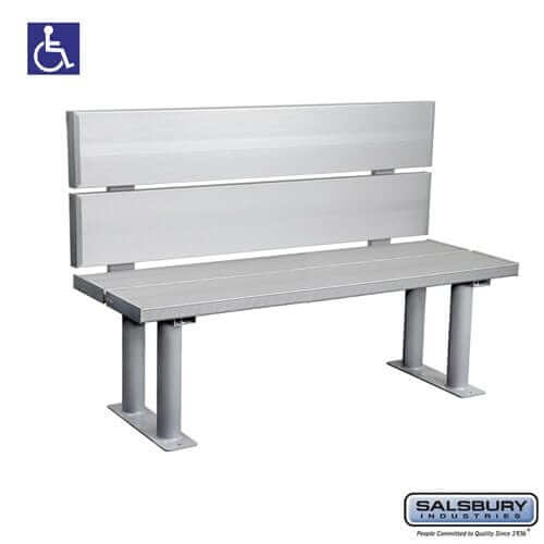 Salsbury Industries ADA Aluminum Locker Bench — with back support 77771-ADAB 820996619716 YourLockerStore