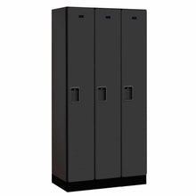 Load image into Gallery viewer, Wood Lockers: Designer Wood Locker - 1 Tier, 3 Wide - Black - Salsbury Industries