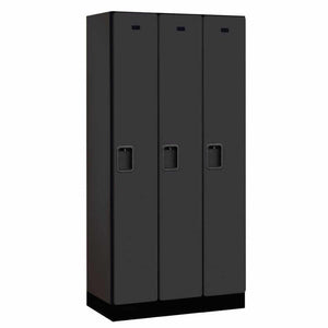 Wood Lockers: Designer Wood Locker - 1 Tier, 3 Wide - Black - Salsbury Industries
