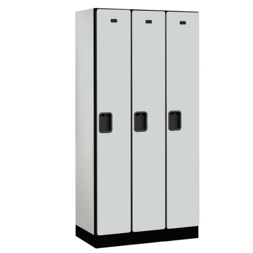 Wood Lockers: Designer Wood Locker - 1 Tier, 3 Wide - Gray - Salsbury Industries