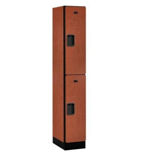 Wood Lockers: Designer Wood Locker - 2 Tier, 1 Wide - Cherry - Salsbury Industries
