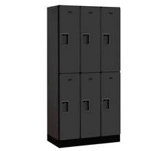 Load image into Gallery viewer, Wood Lockers: Designer Wood Locker - 2 Tier, 3 Wide - Black - Salsbury Industries