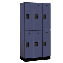 Load image into Gallery viewer, Wood Lockers: Designer Wood Locker - 2 Tier, 3 Wide - Blue - Salsbury Industries