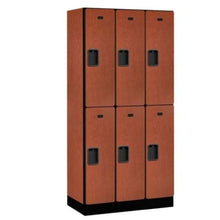 Load image into Gallery viewer, Wood Lockers: Designer Wood Locker - 2 Tier, 3 Wide - Cherry - Salsbury Industries