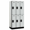 Wood Lockers: Designer Wood Locker - 2 Tier, 3 Wide - Gray - Salsbury Industries