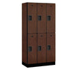 Wood Lockers: Designer Wood Locker - 2 Tier, 3 Wide - Mahogany - Salsbury Industries