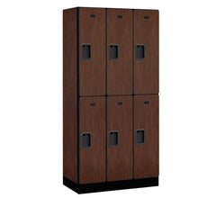 Load image into Gallery viewer, Wood Lockers: Designer Wood Locker - 2 Tier, 3 Wide - Mahogany - Salsbury Industries