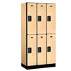 Wood Lockers: Designer Wood Locker - 2 Tier, 3 Wide - Maple - Salsbury Industries