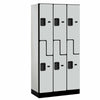 Wood Lockers: Designer Wood Locker - 'S' Style - 2 Tier, 3 Wide - Gray - Salsbury Industries