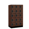 Wood Lockers: Designer Wood Locker - 5 Tier, 3 Wide - Mahogany - Salsbury Industries
