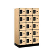 Wood Lockers: Designer Wood Locker - 5 Tier, 3 Wide - Maple - Salsbury Industries