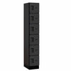 Wood Lockers: Designer Wood Locker - 6 Tier, 1 Wide - Black - Salsbury Industries
