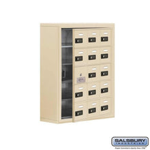 Load image into Gallery viewer, Metal Cell Phone Lockers: Heavy Duty Aluminum Locker - 5 Tier, 3 Wide [15 A Doors] - Sandstone - Salsbury Industries
