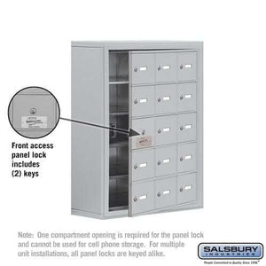 Salsbury Industries Heavy Duty Aluminum Locker — 5 Tier, 3 Wide [15 A Doors] YourLockerStore