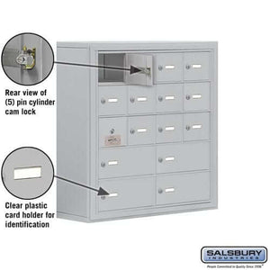 Salsbury Industries Heavy Duty Aluminum Locker — 5 Tier, 4 Wide [12 A + 4 B Doors] YourLockerStore