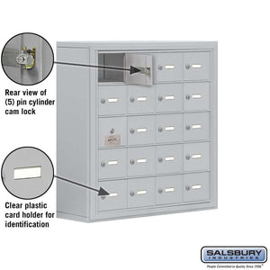 Salsbury Industries Heavy Duty Aluminum Locker — 5 Tier, 4 Wide [20 A Doors] YourLockerStore