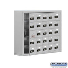 Load image into Gallery viewer, Metal Cell Phone Lockers: Heavy Duty Aluminum Locker - 5 Tier, 5 Wide [25 A Doors] - Aluminum - Salsbury Industries
