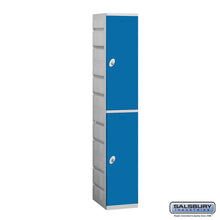 Load image into Gallery viewer, Plastic Lockers: High Grade ABS Plastic Locker - 2 Tier, 1 Wide - Blue - Salsbury Industries