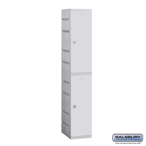 Plastic Lockers: High Grade ABS Plastic Locker - 2 Tier, 1 Wide - Gray - Salsbury Industries