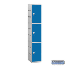 Load image into Gallery viewer, Plastic Lockers: High Grade ABS Plastic Locker - 3 Tier, 1 Wide - Blue - Salsbury Industries
