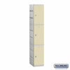 Plastic Lockers: High Grade ABS Plastic Locker - 3 Tier, 1 Wide - Tan - Salsbury Industries
