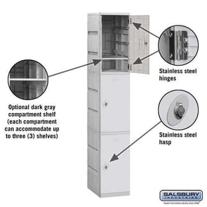Salsbury Industries High Grade ABS Plastic Locker — 3 Tier, 1 Wide YourLockerStore