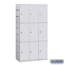 Load image into Gallery viewer, Plastic Lockers: High Grade ABS Plastic Locker - 3 Tier, 3 Wide - Gray - Salsbury Industries