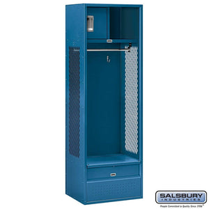 Metal Lockers: Open Access Steel Locker - Blue - Salsbury Industries