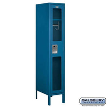 Load image into Gallery viewer, Metal Lockers: See-Through Steel Locker - 1 Tier, 1 Wide - Blue - Salsbury Industries