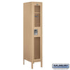 Metal Lockers: See-Through Steel Locker - 1 Tier, 1 Wide - Tan - Salsbury Industries