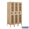 Metal Lockers: See-Through Steel Locker - 1 Tier, 3 Wide - Tan - Salsbury Industries