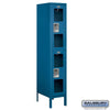 Metal Lockers: See-Through Steel Locker - 2 Tier, 1 Wide - Blue - Salsbury Industries