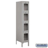 Metal Lockers: See-Through Steel Locker - 4 Tier, 1 Wide - Gray - Salsbury Industries