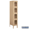 Metal Lockers: See-Through Steel Locker - 4 Tier, 1 Wide - Tan - Salsbury Industries