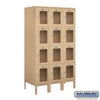 Metal Lockers: See-Through Steel Locker - 4 Tier, 3 Wide - Tan - Salsbury Industries