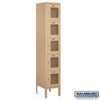 Metal Lockers: See-Through Steel Locker - Box Style - 5 Tier, 1 Wide - Tan - Salsbury Industries