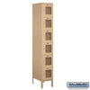 Metal Lockers: See-Through Steel Locker - Box Style - 6 Tier, 1 Wide - Tan - Salsbury Industries