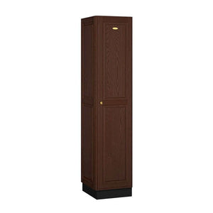 Wood Lockers: Solid Oak Executive Wood Locker - 1 Tier, 1 Wide - Dark Oak - Salsbury Industries