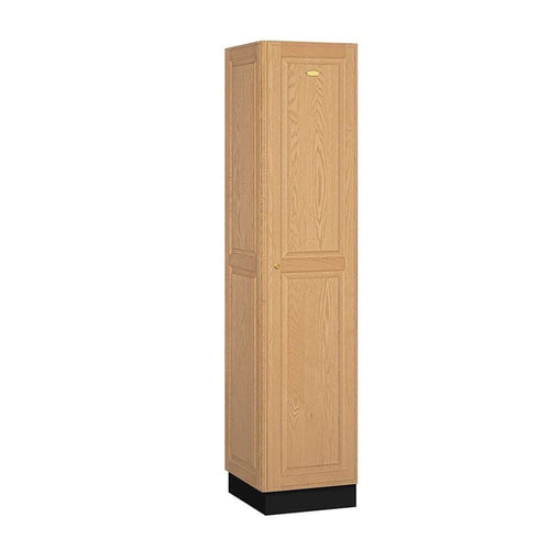 Wood Lockers: Solid Oak Executive Wood Locker - 1 Tier, 1 Wide - Light Oak - Salsbury Industries