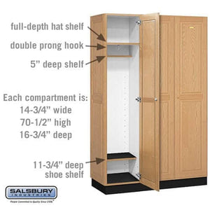 Salsbury Industries Solid Oak Executive Wood Locker — 1 Tier, 3 Wide YourLockerStore