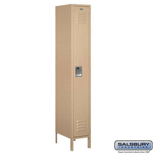 Metal Lockers: Standard Steel Locker - 1 Tier, 1 Wide - Tan - Salsbury Industries