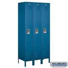 Load image into Gallery viewer, Metal Lockers: Standard Steel Locker - 1 Tier, 3 Wide - Blue - Salsbury Industries