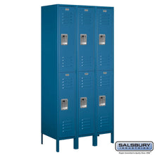 Load image into Gallery viewer, Metal Lockers: Standard Steel Locker - 2 Tier, 3 Wide - Blue - Salsbury Industries