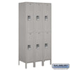 Metal Lockers: Standard Steel Locker - 2 Tier, 3 Wide - Gray - Salsbury Industries
