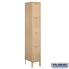 Metal Lockers: Standard Steel Locker - 4 Tier, 1 Wide - Tan - Salsbury Industries