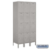 Metal Lockers: Standard Steel Locker - 4 Tier, 3 Wide - Gray - Salsbury Industries